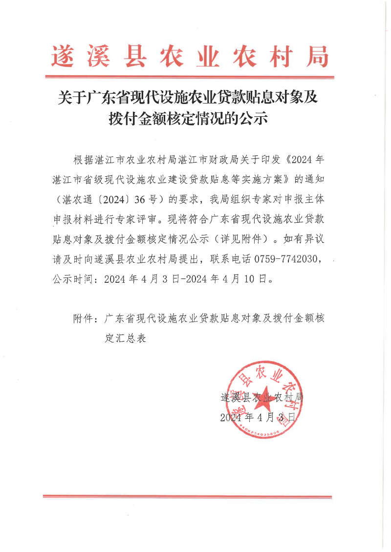 关于广东省现代设施农业贷款贴息对象及拨付金额核定情况的公示_00(1).png