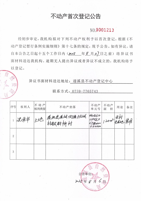 不动产首次登记公告（沈伟华）.jpg